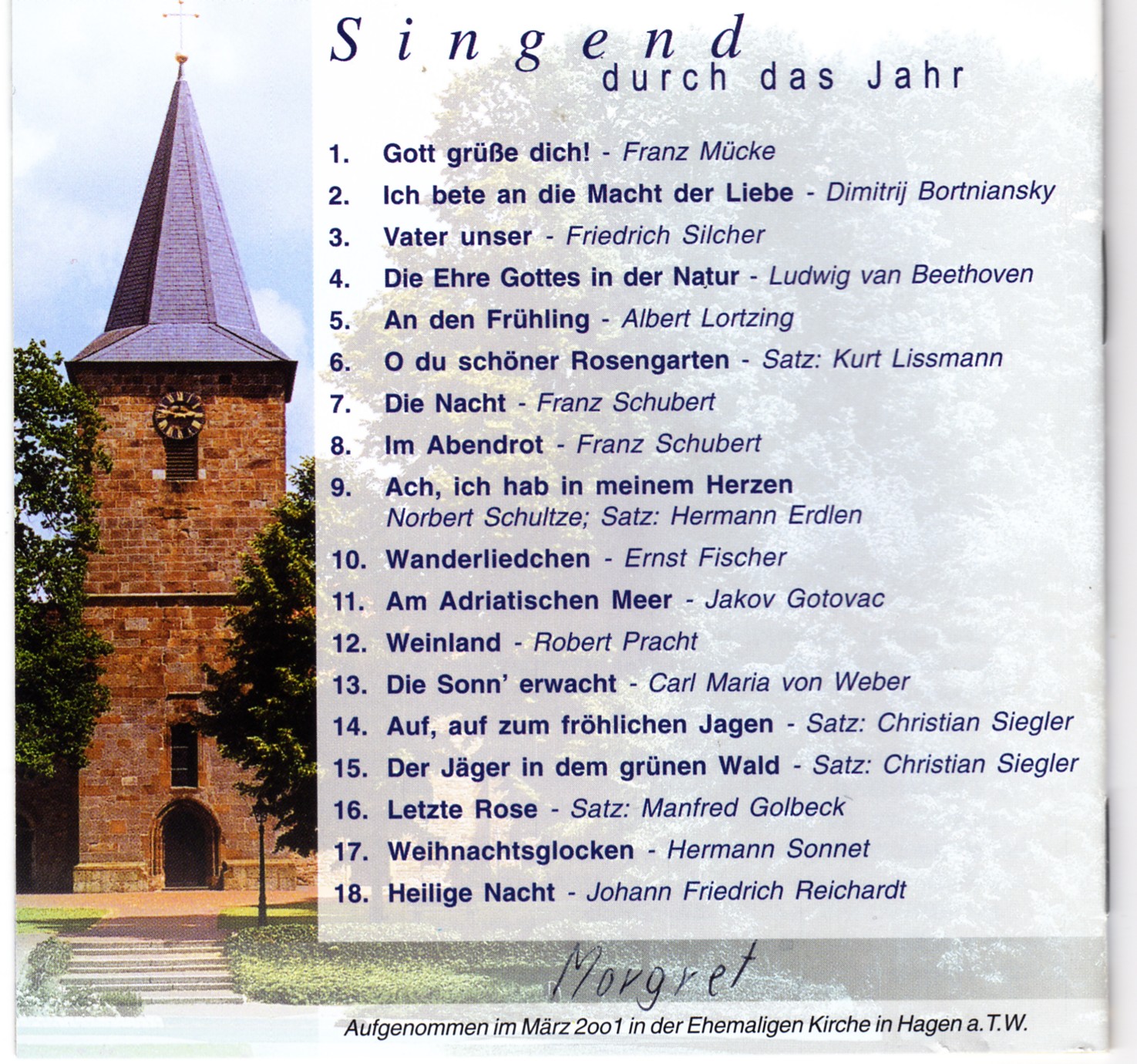 Männerchor Hagen - Singend durch das Jahr - Cover Rückseite